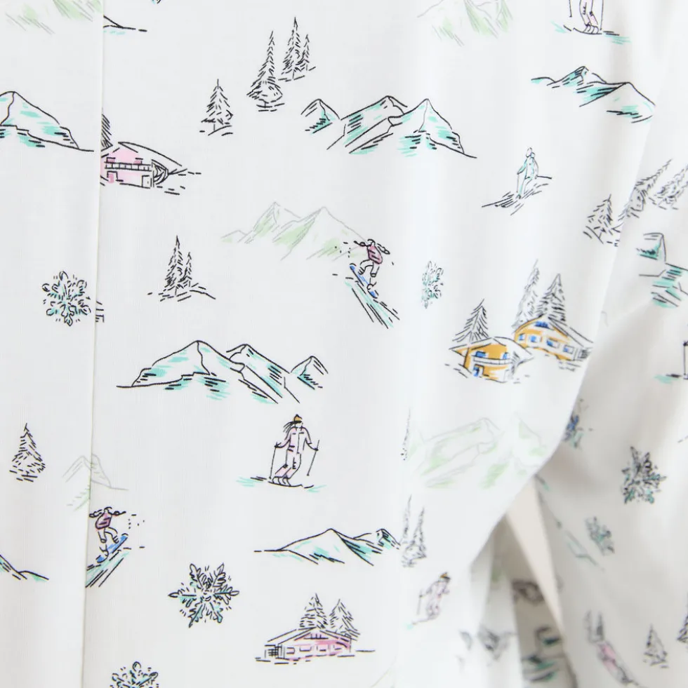 Alpine Dreams Pajama Shirt - Ski Print