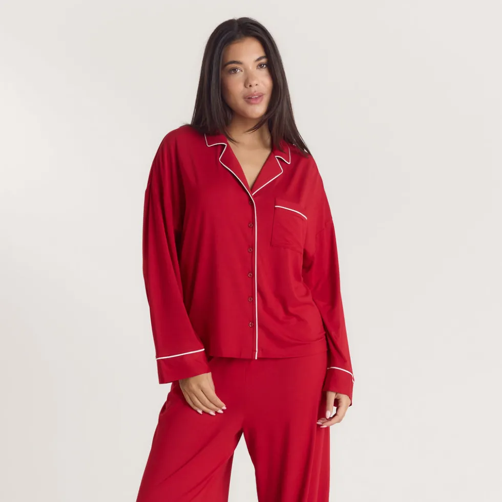 Alpine Dreams Pajama Shirt - Red