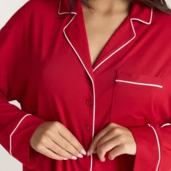 Alpine Dreams Pajama Shirt - Red
