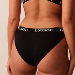 Bamboo Triangle Bra & Thong/Briefs Set - All Black