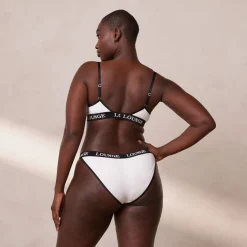 Bamboo Triangle Bra & Thong/Briefs Set - White