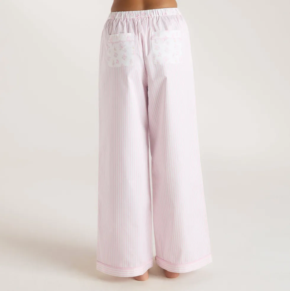 Bloom & Stripe Pajama Pants - Pink