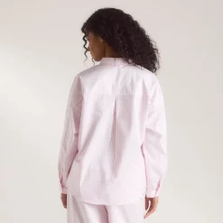 Bloom & Stripe Pajama Shirt - Pink