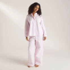 Bloom & Stripe Pajama Shirt - Pink