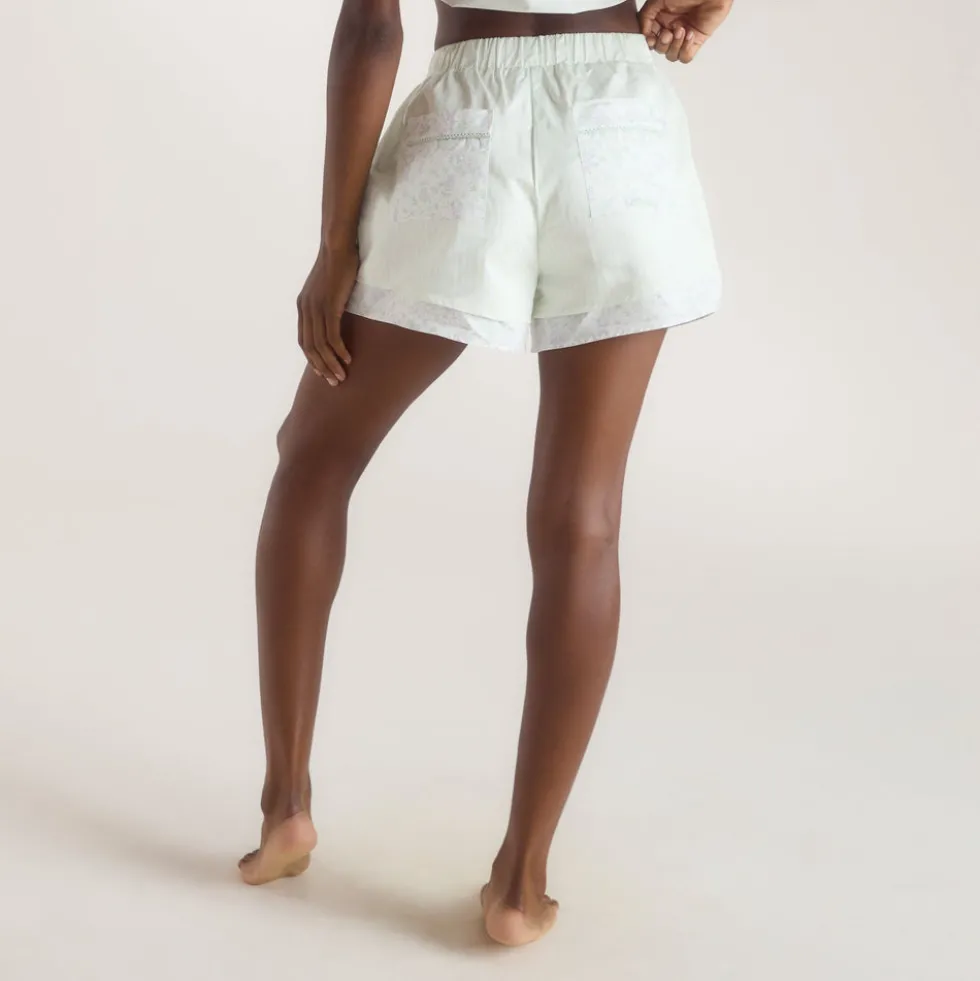 Bloom & Stripe Pajama Shorts - Sage