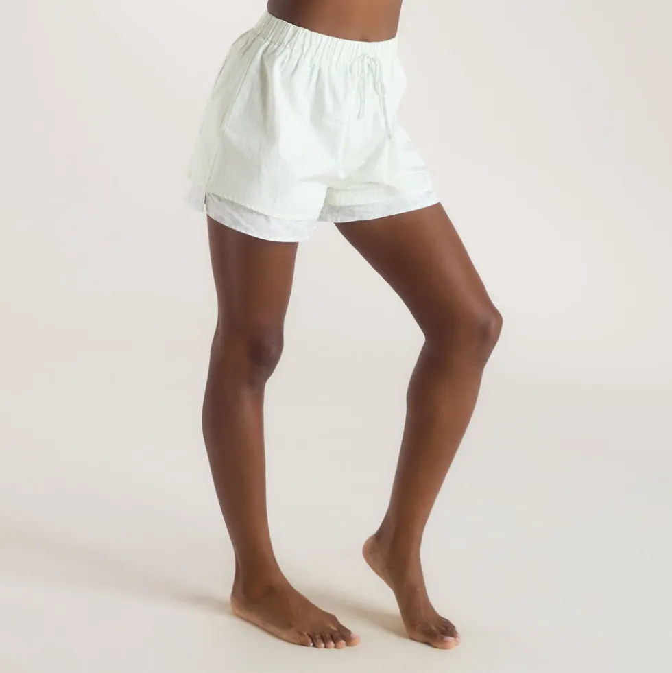 Bloom & Stripe Pajama Shorts - Sage