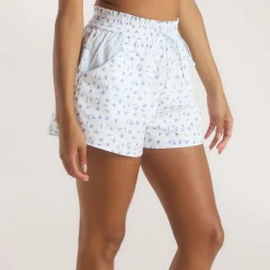 Bloom & Stripe Pajama Shorts - Blue