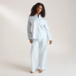 Bloom & Stripe Pyjama Shirt - Blue