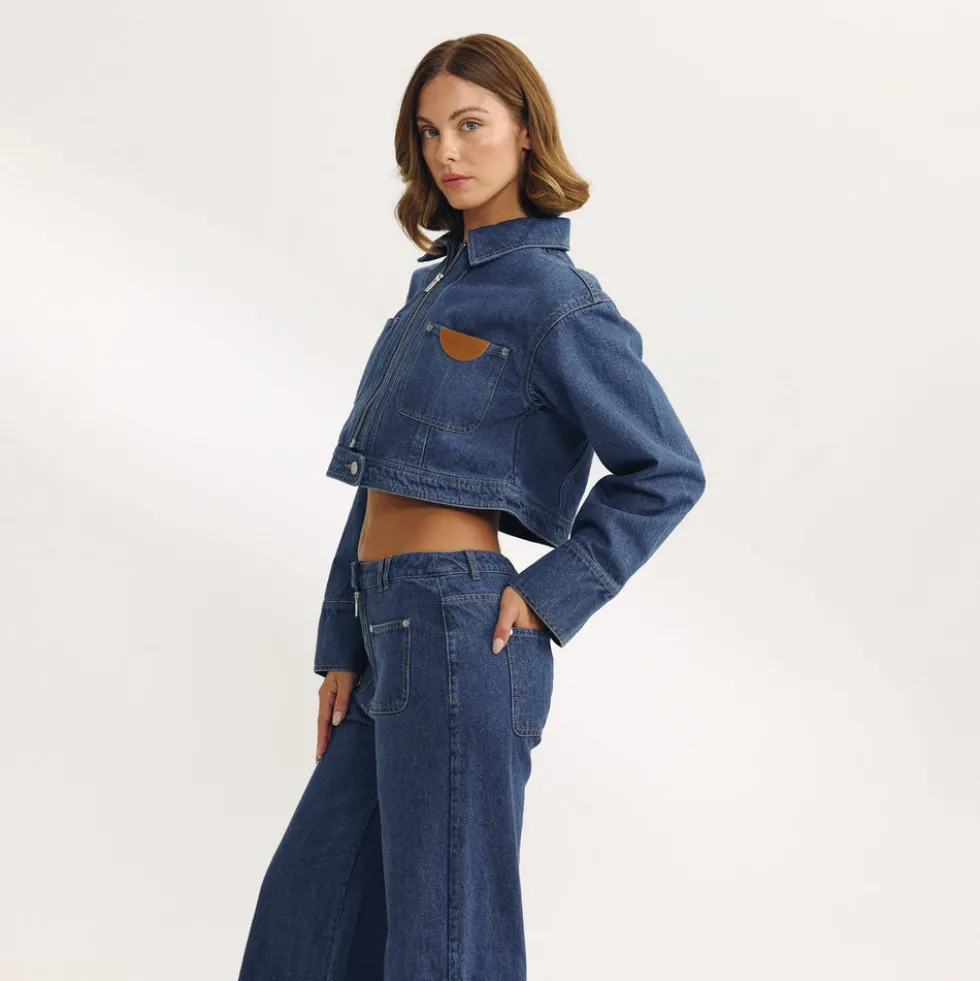 Boxy Denim Jacket - Blue