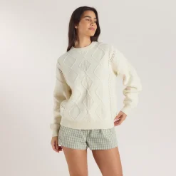 Cable-Knit Sweater - Cream