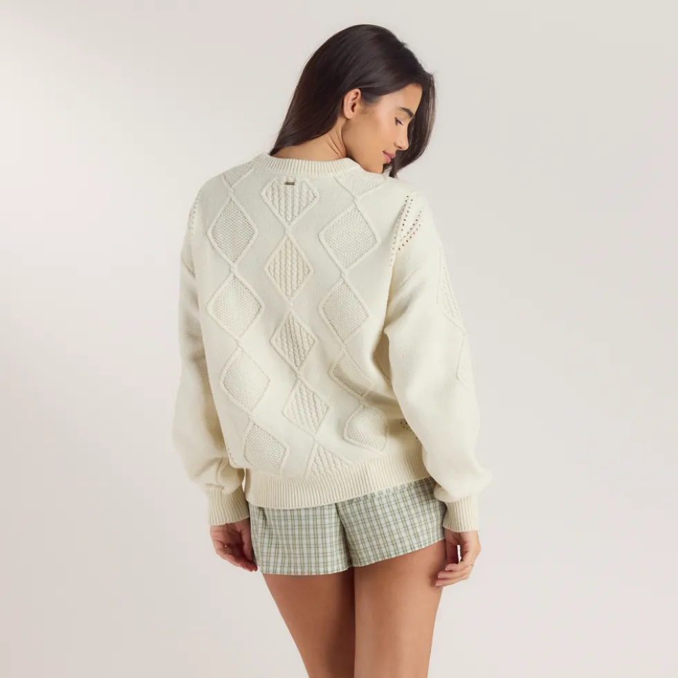Cable-Knit Sweater - Cream