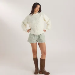 Cable-Knit Sweater - Cream