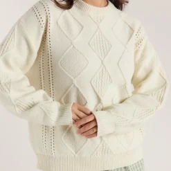Cable-Knit Sweater - Cream