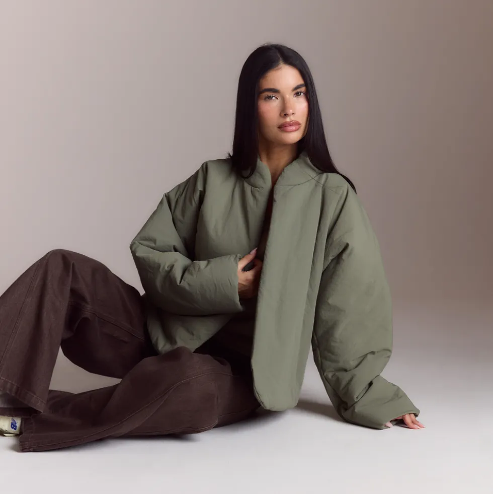 Cocoon Puffer Coat - Sage