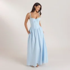 Corset Maxi Dress - Blue