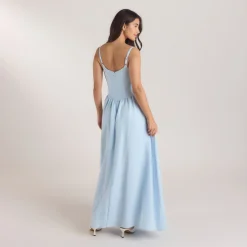 Corset Maxi Dress - Blue
