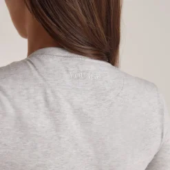 Cotton Blend Long Sleeve Top - Grey Marl