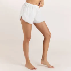 Cotton Pajama Shorts - White