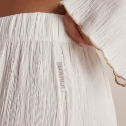 Crinkle Pajama Pants - White