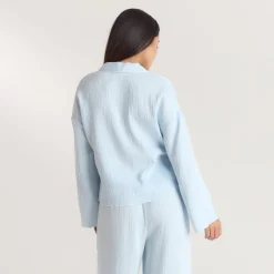Crinkle Pajama Shirt - Blue
