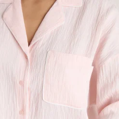 Crinkle Pajama Shirt - Pink