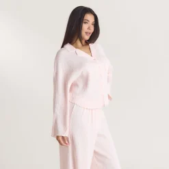 Crinkle Pajama Shirt - Pink