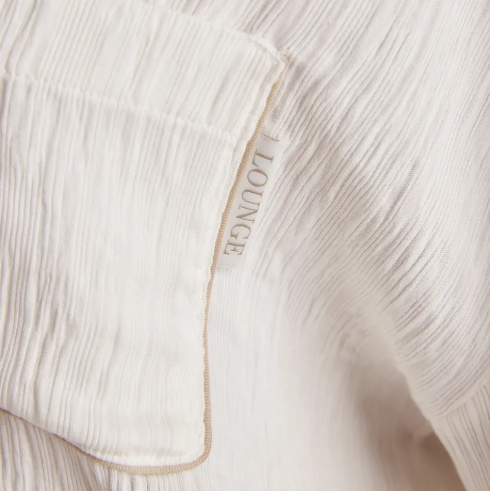 Crinkle Pajama Shirt - White
