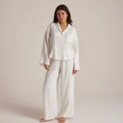 Crinkle Pajama Shirt - White