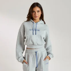 Cropped Hoodie - Grey Marl