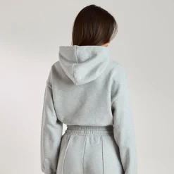 Cropped Hoodie - Grey Marl