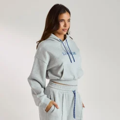 Cropped Hoodie - Grey Marl