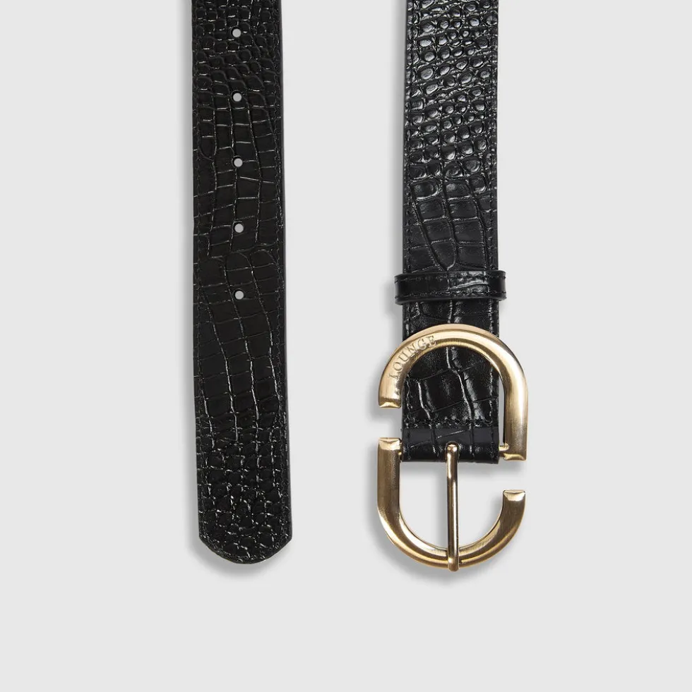 Curved Buckle Belt - Black