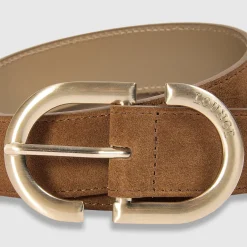 Curved Buckle Belt - Tan