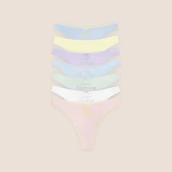 Days of the Week Thongs (7-Pack) - Multicolour Pastel