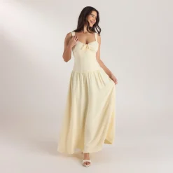 Drop-Waist Maxi Dress - Lemon