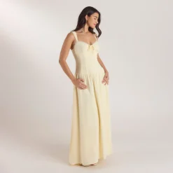 Drop-Waist Maxi Dress - Lemon