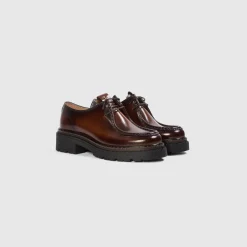Etta Lace-Up Chunky Loafers - Tan
