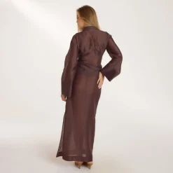Fitted Sheer Shirt - Chocolate