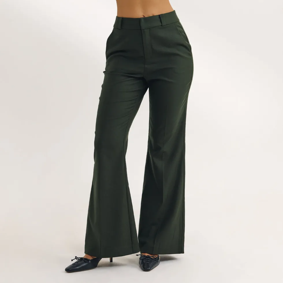 Flared Pants - Dark Green
