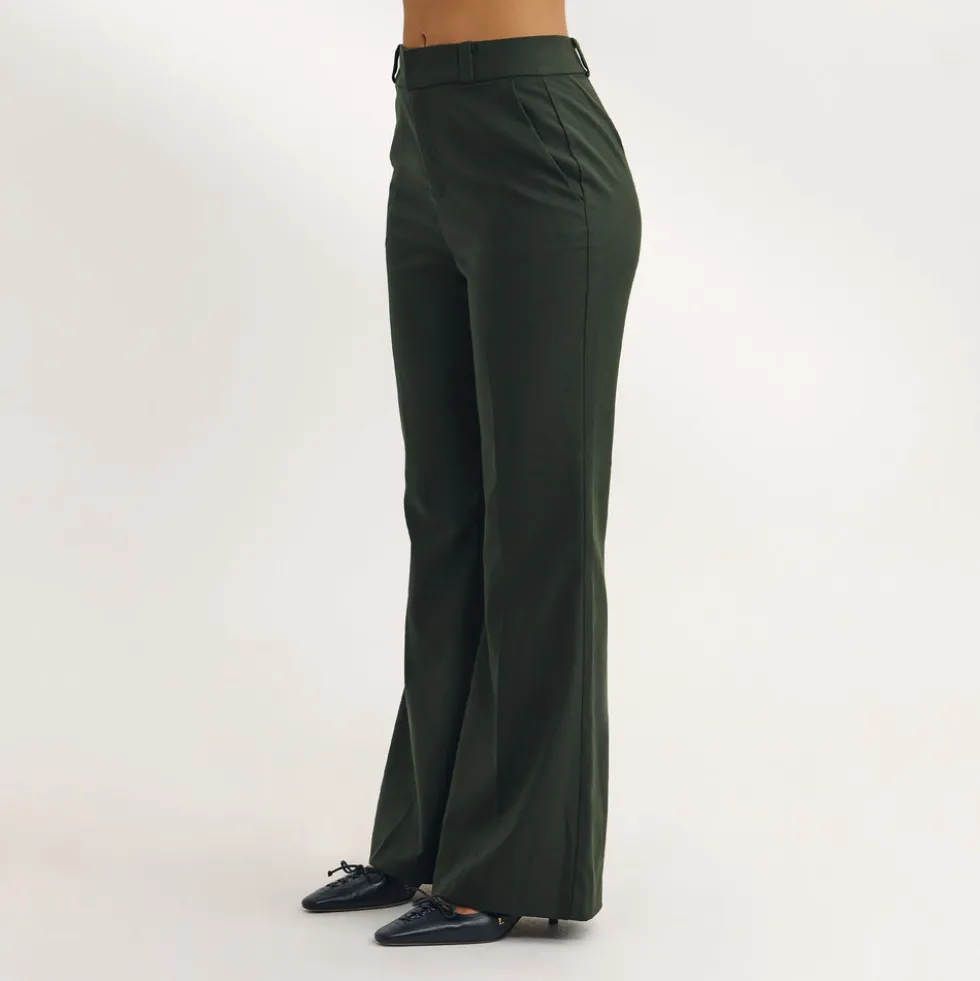 Flared Pants - Dark Green