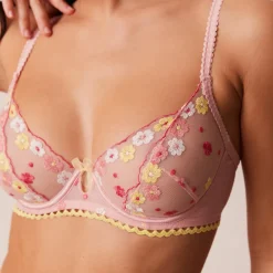 Fleur Balcony Bra & Thong Set - Pink