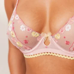 Fleur Balcony Bra & Thong Set - Pink