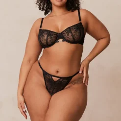 Flirt Balcony Bra & G-string/Briefs Set - Black
