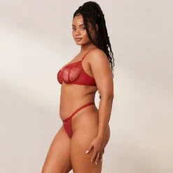 Flirt Balcony Bra & G-string/Briefs Set - Maroon