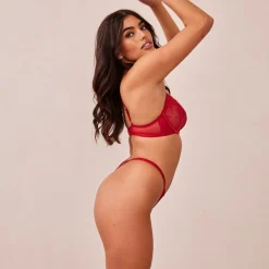 Flirt Balcony Bra & G-string/Briefs Set - Maroon