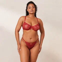 Flirt Balcony Bra & G-string/Briefs Set - Maroon