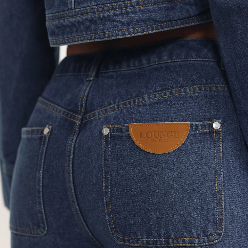 High-Waisted Wide-Leg Jeans - Blue