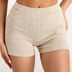 Knitted Shorts - Oat Marl