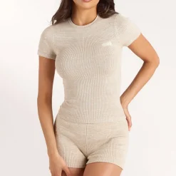 Knitted T-Shirt - Oat Marl
