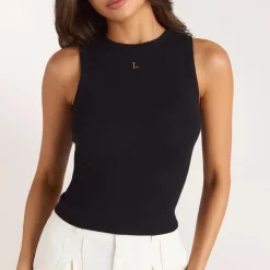 Knitted Vest Top - Black